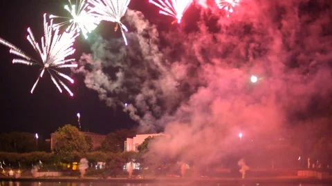 Beautiful firework show. Celebration concept 库存影片 82350513