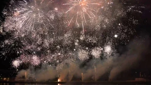 Beautiful firework show. Celebration concept Stock Footage 82351338