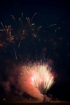 Beautiful firework silver gold Stock Photos
