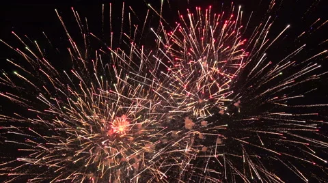 Beautiful fireworks 4th July 4K Stock Footage