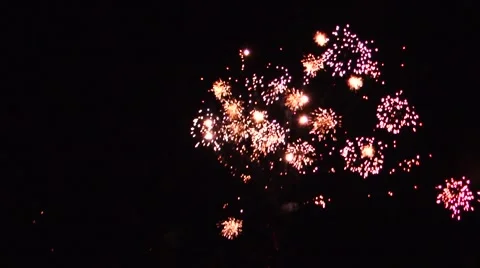 Beautiful fireworks explode Stock Footage 46090665