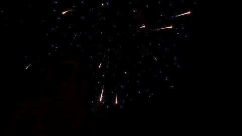 The beautiful fireworks explode outside the lighthouse in Alanya. The old Stock Footage 293068775