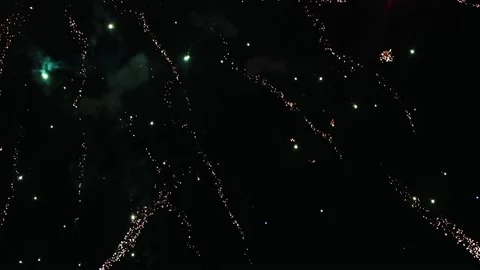 Beautiful fireworks exploding in the air at night Stock Footage 133677301