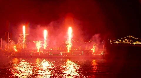 Beautiful fireworks Stock Footage 619656