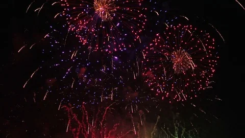 Beautiful fireworks Stock Footage 82111953