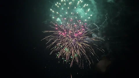 Beautiful Fireworks at night Video stock 313274144