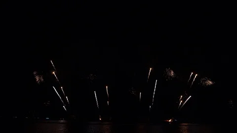 Beautiful fireworks or fireworks at night are beautiful. Stock Footage 108961953