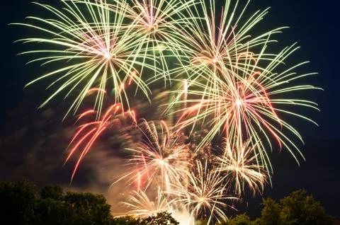 Beautiful fireworks. Stock Photos