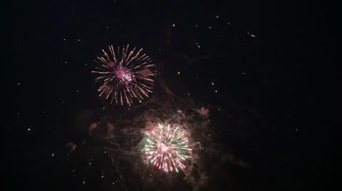 Beautiful fireworks in the sky. Stock Footage 25232976