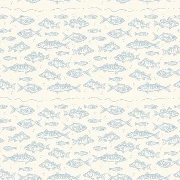 Beautiful Fish background on white background. A variety of marine and river Stock Illustration