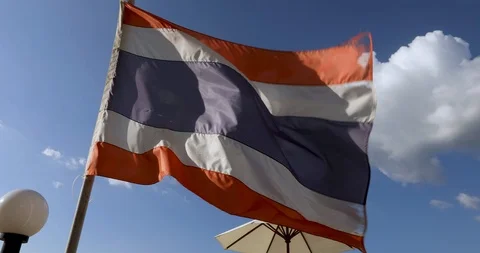 Beautiful flag evolving wind Stock Footage 105817218