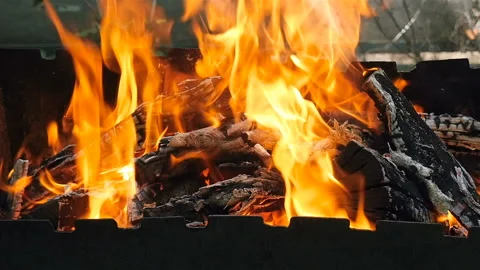 Beautiful flame of fire. Slow motion Stock Footage 101304339