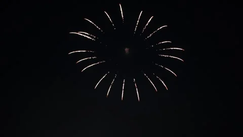 Beautiful flashes of multi-colored festive fireworks against the background of Stock Footage 300341966