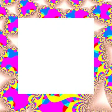 Beautiful flat frame with fractal pattern Illustrazione stock