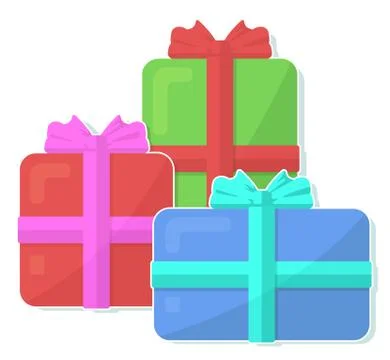 Beautiful flat icon with group of presents Stock Illustration