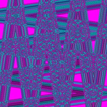 Beautiful flat pattern with neon blue irregular lines on pink background イラスト素材