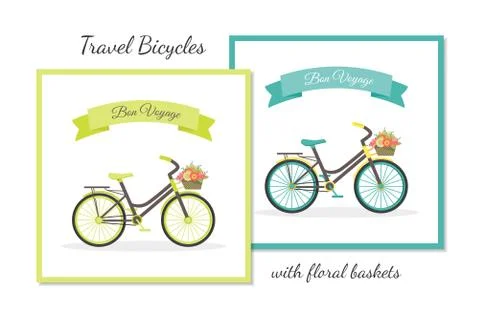 Beautiful flat rustic bicycle Stock Illustration