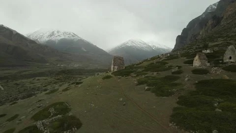 Beautiful flight on a drone with a view of the Caucasus mountains 動画素材 168489111