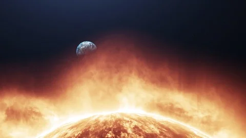 Beautiful Flight due to the hot Sun to Earth Stock Footage 105081845
