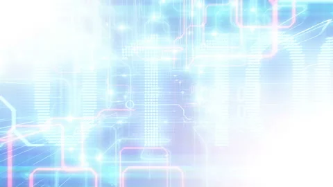 Beautiful Flight Inside Processor with Running Electrons and Digital Codes Stock Footage 94115767