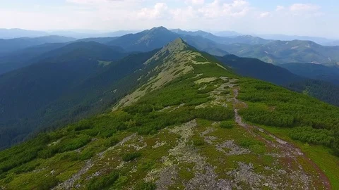 Beautiful flight over mountain ridge Stock Footage