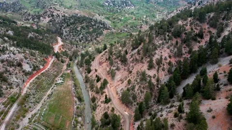Beautiful flight over a mountain river in a 4k gorge Stock Footage 213983615