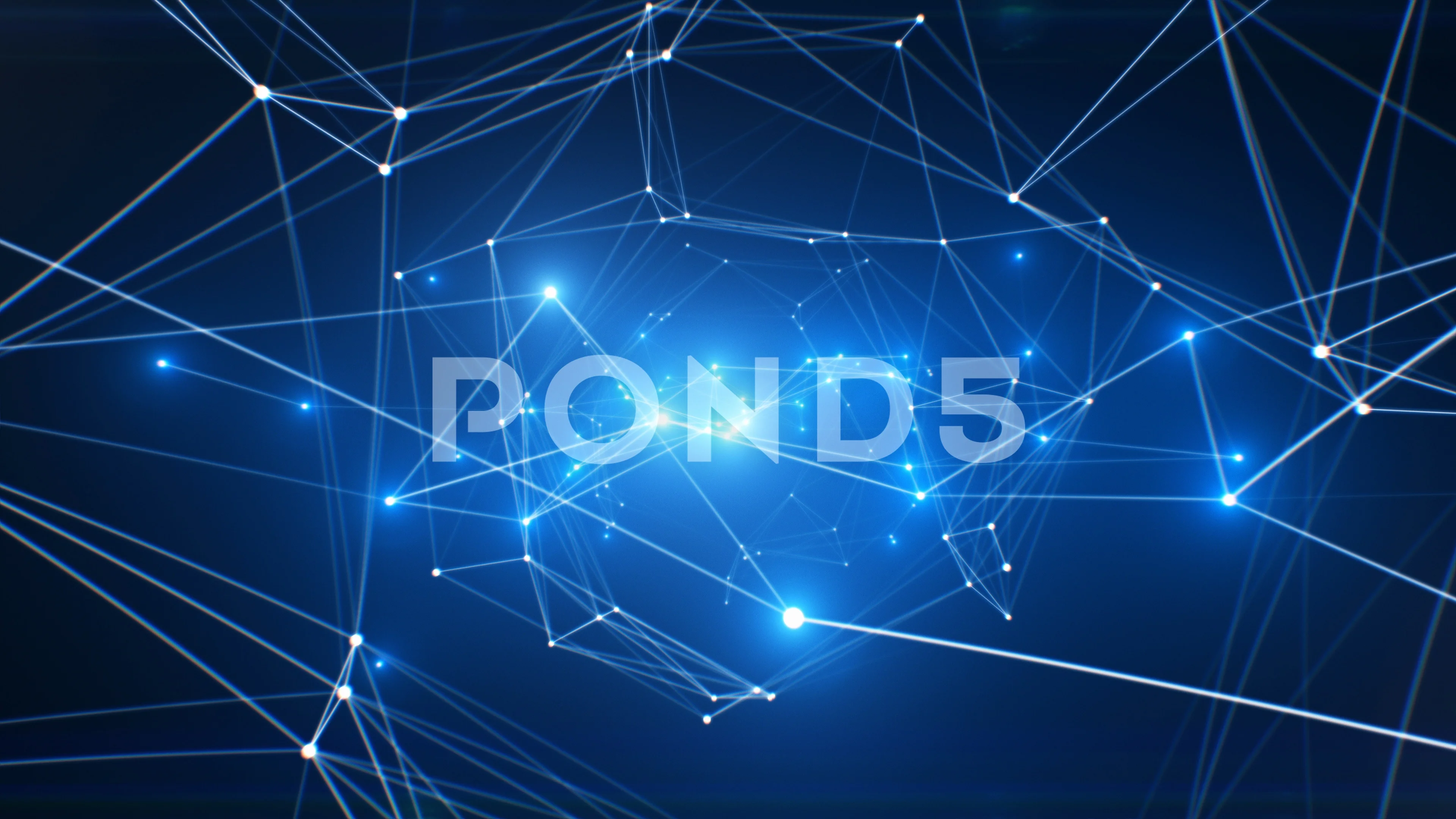 Beautiful Flight Through the Abstract Network Connections and Bright Nodes