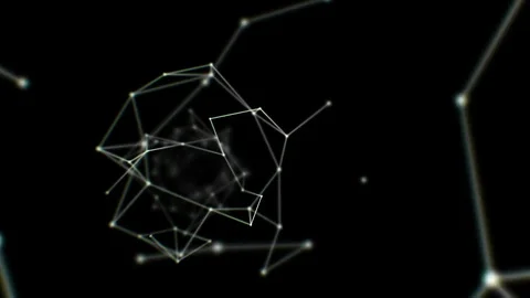 Beautiful Flight Through the Digital Tunnel. Lines and Points. HD 1080. Stock-Footage 70807066
