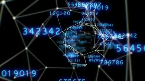 Beautiful Flight Through the Digital Tunnel with Numbers. HD 1080. Stock-Footage 70839616