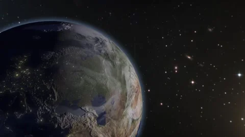 Beautiful flight through space  satellite to earth Stock-Footage 65530022