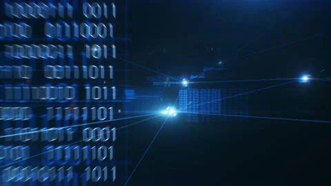 Beautiful Flight Trough the Abstract Software Code and Data Connections. Looped Stock Footage 88037680