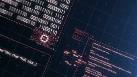 Beautiful Flight Trough the Abstract Software Code and Schemes. Looped 3d 動画素材 90300906