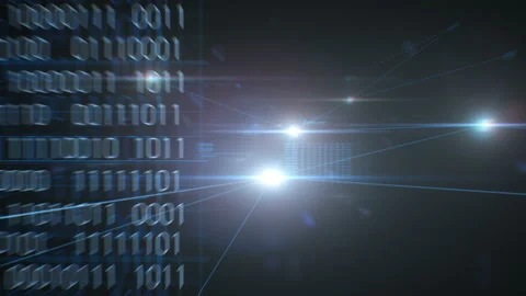 Beautiful Flight Trough the Software Elements and Data Connections. Looped 3d Stock Footage 88035568