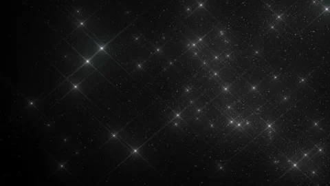 Beautiful Floating Silver Dust Particles and Flares on Black Background in Slow Stock Footage