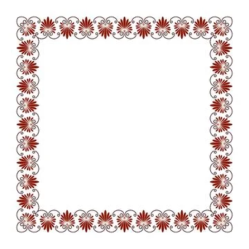 Beautiful floral Border square frame. Classic Endless pattern frame border Roman Stockillustratie