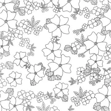 Beautiful Floral coloring page Stock Illustration
