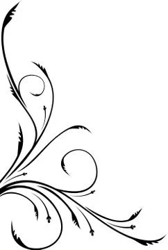 Beautiful floral corner Stockillustratie