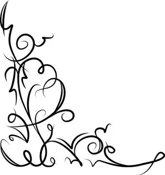Beautiful floral corner Stock Illustration