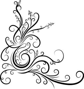 Beautiful floral corner Stock Illustration