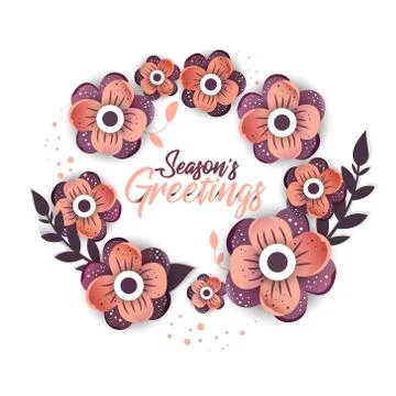 Beautiful floral elements frame with calligraphy イラスト素材