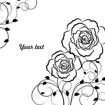 Beautiful floral pattern in black Stock Illustration