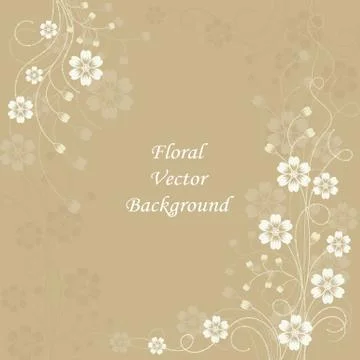 Beautiful floral pattern on brown background Stock Illustration