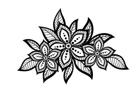 Beautiful floral pattern, a design element in the old style. Stock Illustration