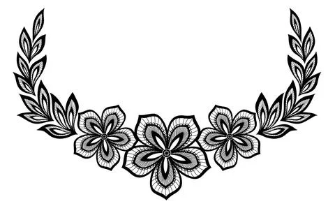 Beautiful floral pattern, a design element in the old style. 스톡 일러스트