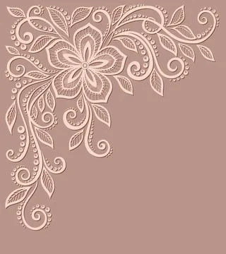 Beautiful floral pattern, a design element in the old style. 스톡 일러스트