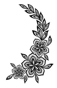 Beautiful floral pattern, a design element in the old style. Stockillustratie