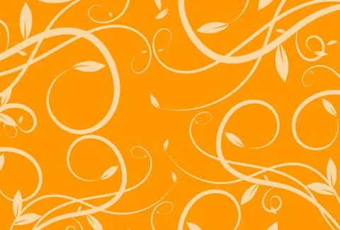 Beautiful floral pattern isolated on orange background vector design Stock Illustration