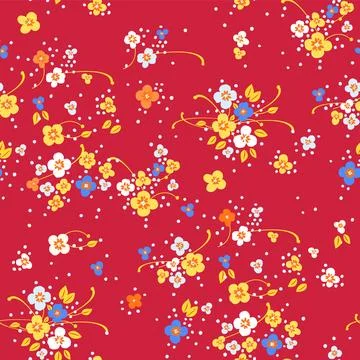 Beautiful floral pattern in small abstract flowers. Small light pink flowers. Stock Illustration
