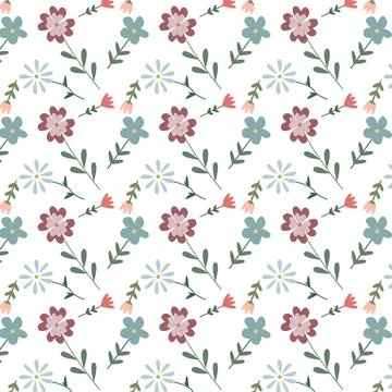 Beautiful floral pattern in small abstract flowers. Small colorful flowers Stock Illustration