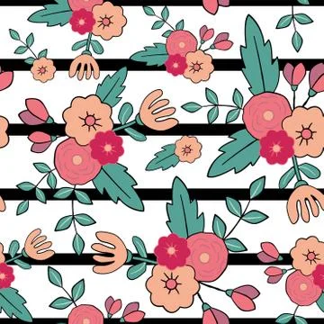 Beautiful floral seamless pattern. Stock Illustration